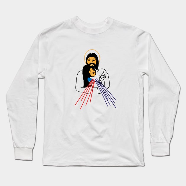 Divine Mercy Jesus Long Sleeve T-Shirt by FlorenceFashionstyle